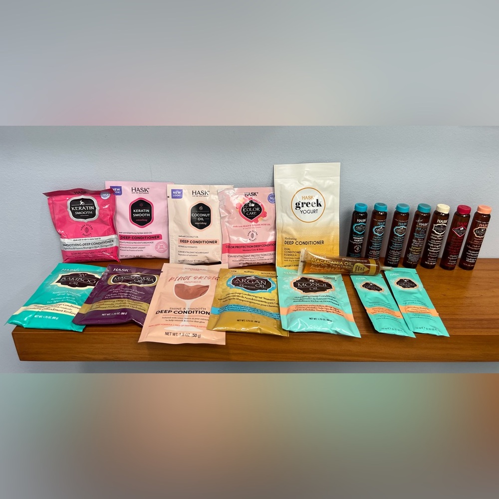 HASK 20 PIECE NEW Assorted Hair Masks, Treatments Or Oils In Minis & Samples